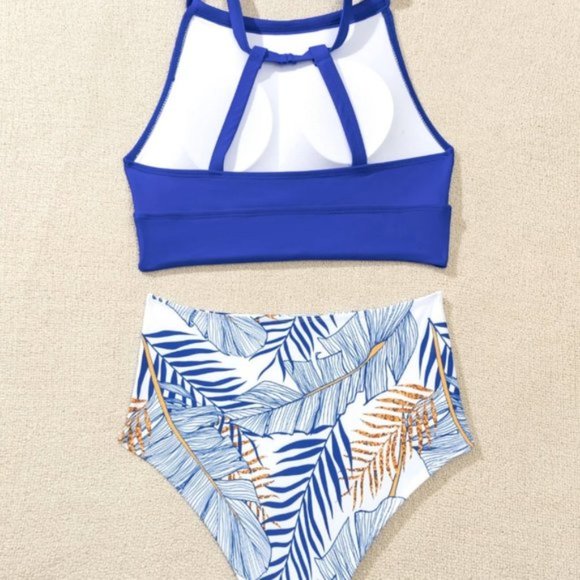 Blue Print High Waisted Bikini - Picture 5 of 9